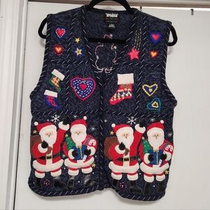 VTG Ugly Christmas Sweater Vest Sz XL